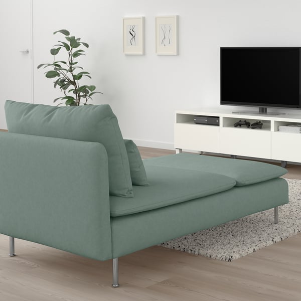 SÖDERHAMN chaise longue, Tallmyra light green, 93x83x151 cm