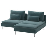 SÖDERHAMN 2-seat sofa with chaise longue, Alhamn dark grey-blue, 186 cm