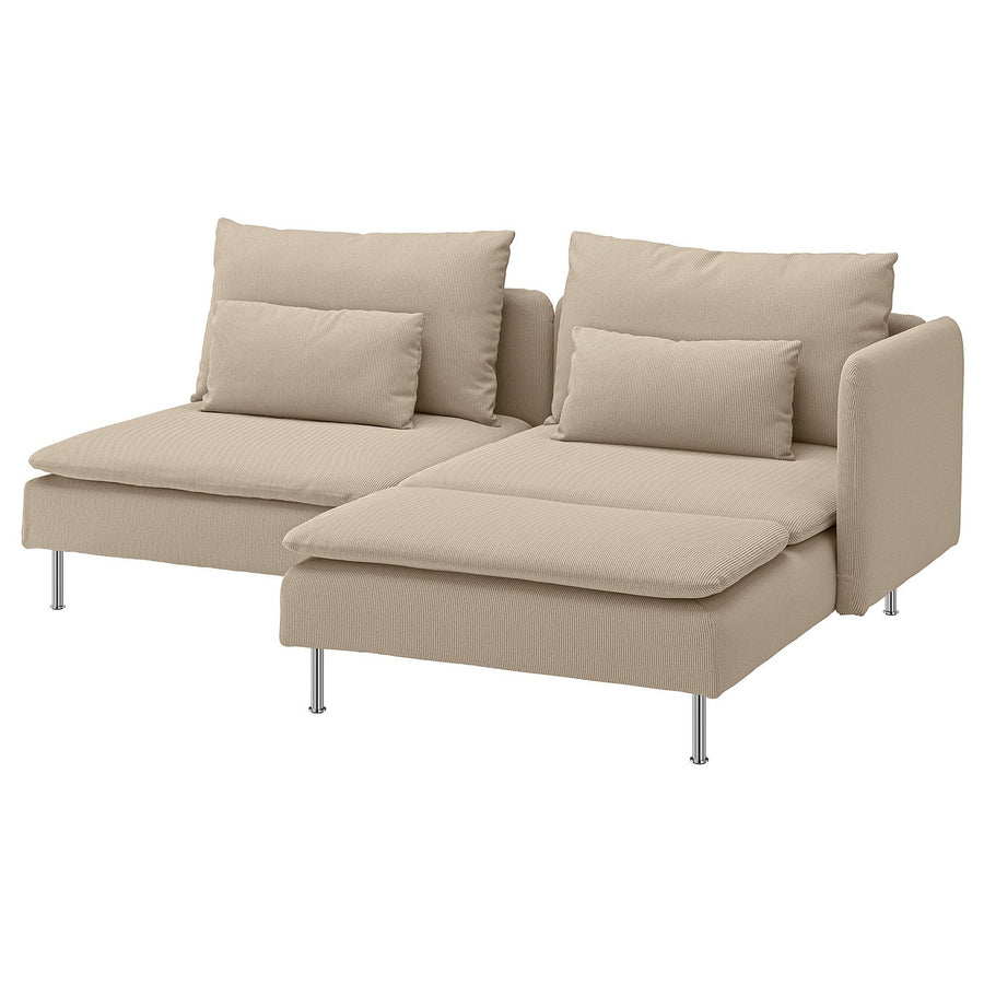 SÖDERHAMN 2-seat sofa, with chaise longue with armrest/Kelinge beige, 192 cm