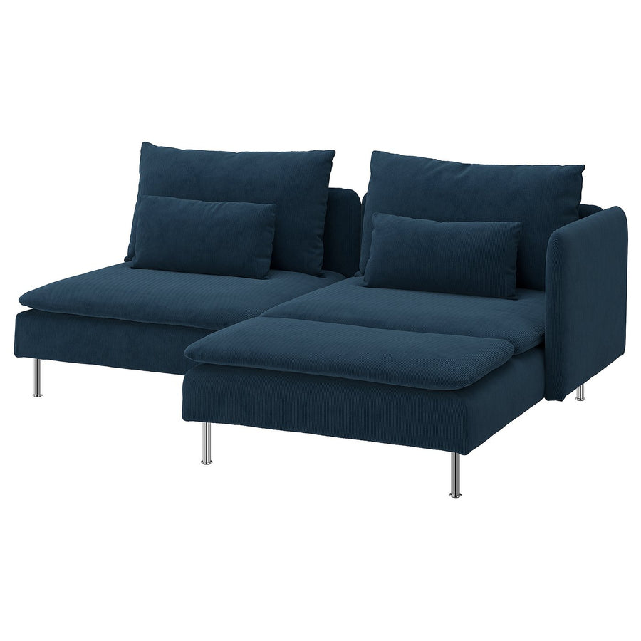SÖDERHAMN 2-seat sofa, with chaise longue with armrest/Kelinge dark blue, 192 cm
