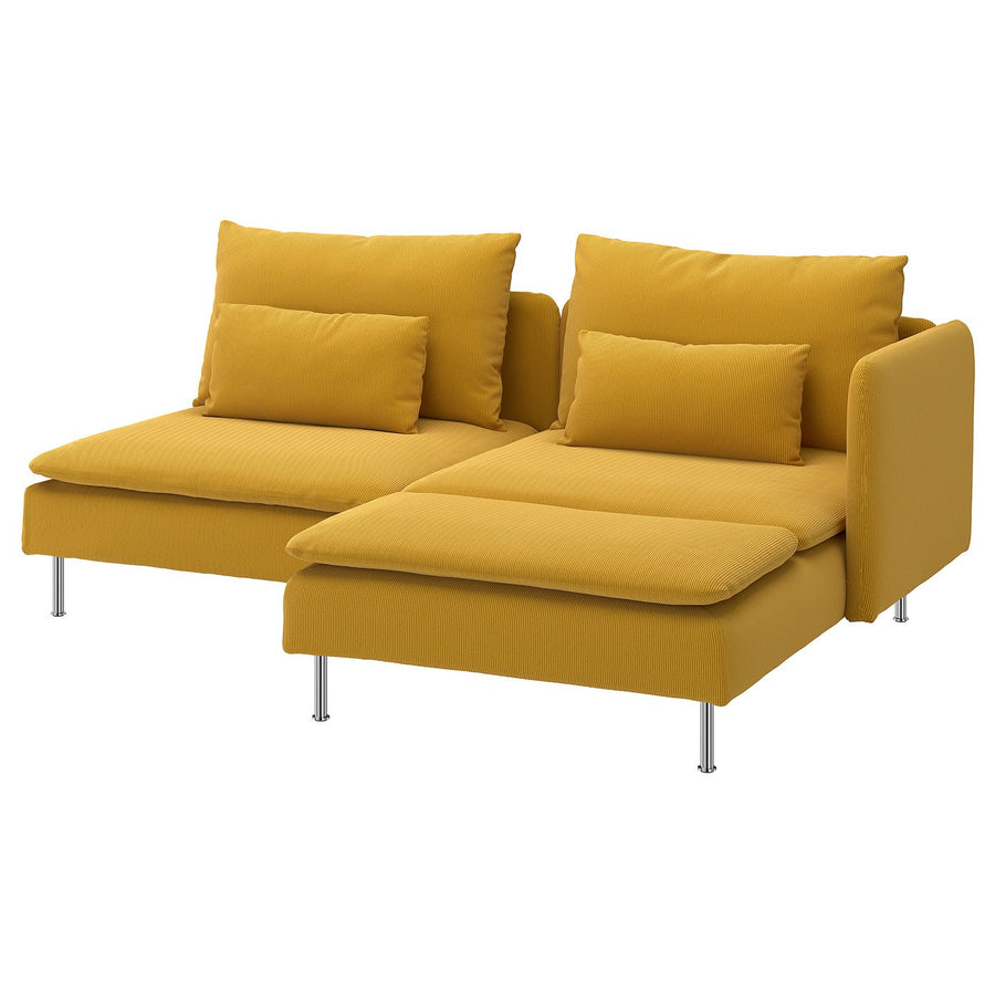 SÖDERHAMN 2-seat sofa, with chaise longue with armrest/Kelinge dark yellow, 192 cm