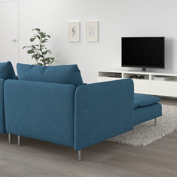 Ikea SÖDERHAMN - 2-seater sofa with chaise-longue/Tallmyra blue ,