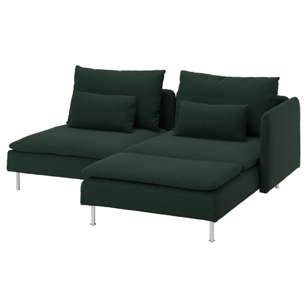 SÖDERHAMN 2-seat sofa, with chaise longue with armrest/Tallmyra dark green, 192 cm