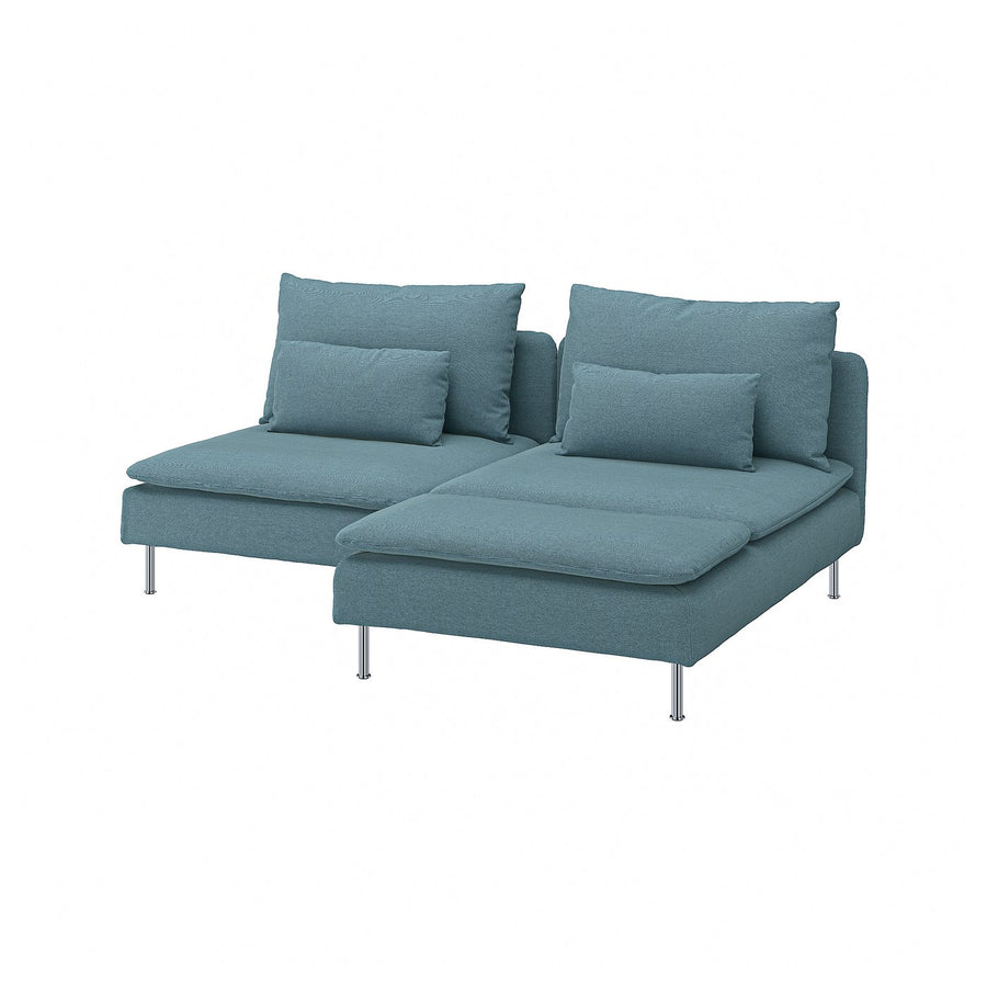 SÖDERHAMN 2-seat sofa with chaise longue, Fridtuna dark grey-blue, 186 cm