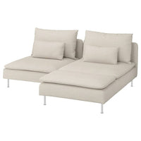 SÖDERHAMN 2-seat sofa with chaise longue, Gunnared beige, 186 cm