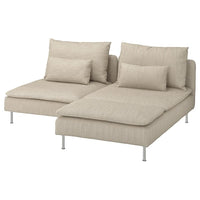 SÖDERHAMN 2-seat sofa with chaise longue, Hillared beige, 186 cm