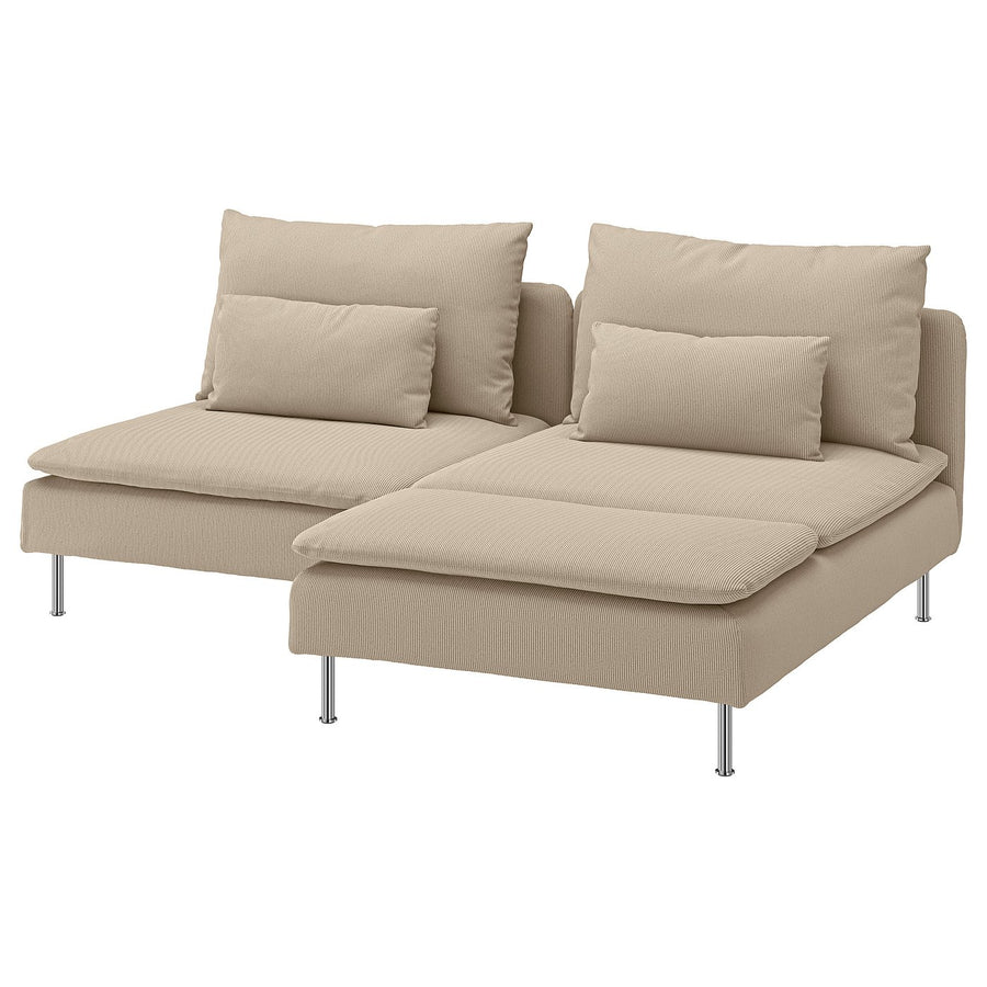 SÖDERHAMN 2-seat sofa with chaise longue, Kelinge beige, 186 cm