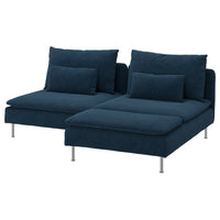 SÖDERHAMN 2-seat sofa with chaise longue, Kelinge dark blue, 186 cm
