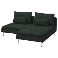 SÖDERHAMN 2-seat sofa with chaise longue, Tallmyra dark green, 186 cm