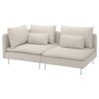SÖDERHAMN 3-seat sofa, with open end/Gunnared beige, 192 cm