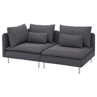 SÖDERHAMN 3-seat sofa, with open end/Gunnared medium grey, 192 cm