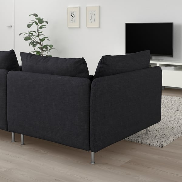 SÖDERHAMN 3-seat sofa, with open end/Hillared anthracite, 6x14x99 cm