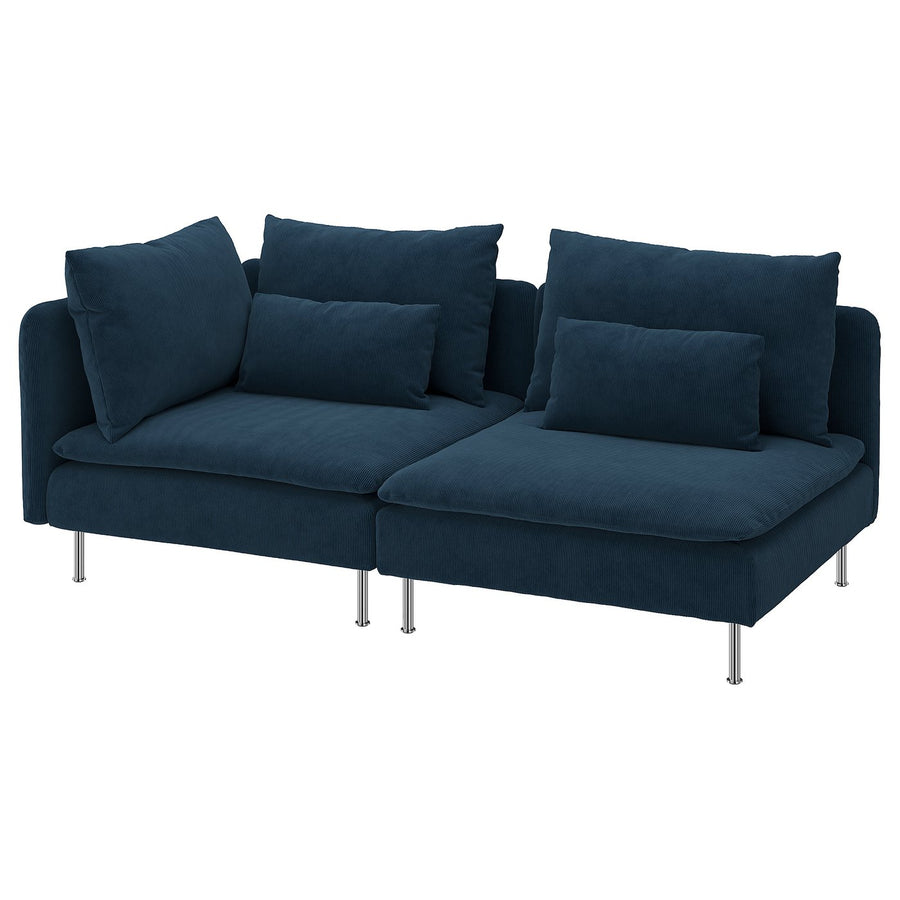 SÖDERHAMN 3-seat sofa, with open end/Kelinge dark blue, 192 cm