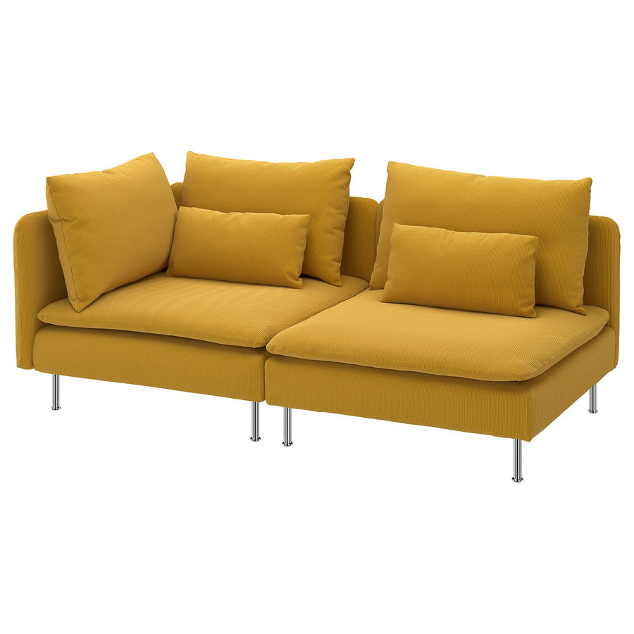 SÖDERHAMN 3-seat sofa, with open end/Kelinge dark yellow, 192 cm