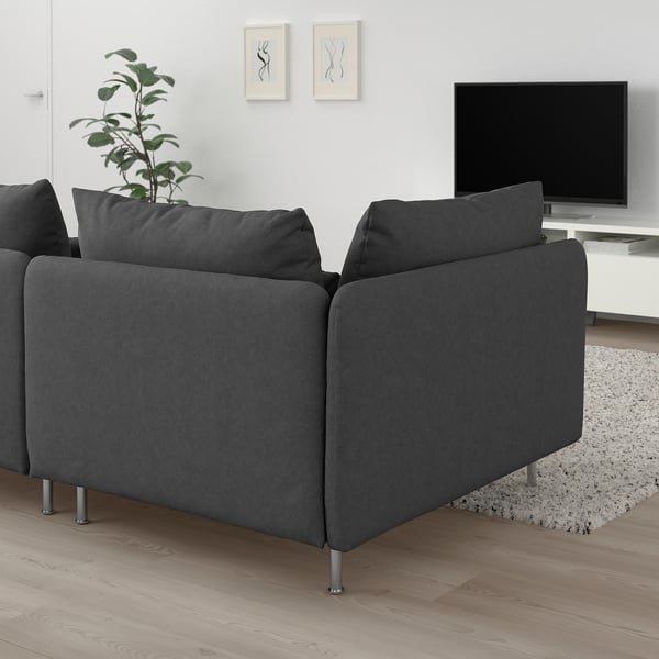 SÖDERHAMN 3-seat sofa, with open end/Tallmyra medium grey, 6x14x99 cm