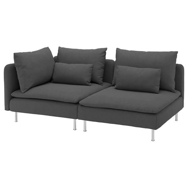 SÖDERHAMN 3-seat sofa, with open end/Tallmyra medium grey, 6x14x99 cm