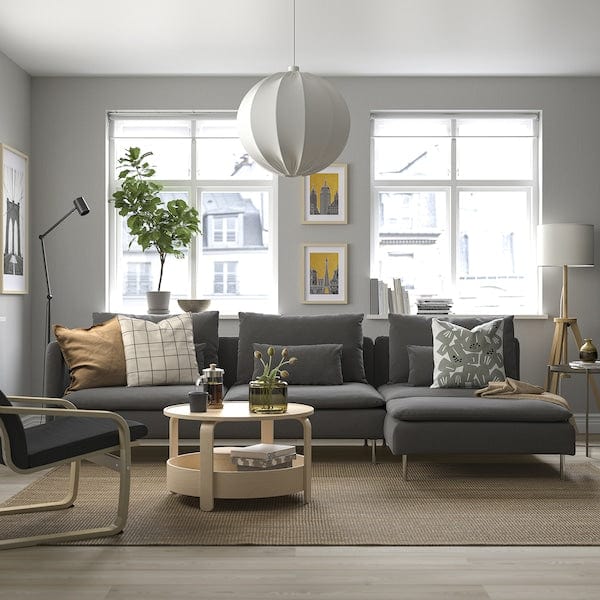 Ikea SÖDERHAMN - 4-seater sofa with chaise-longue, open end/Tallmyra smoky gray