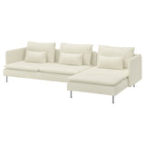 SÖDERHAMN 4-seat sofa, with chaise longue/Johanneshov off-white, 291 cm