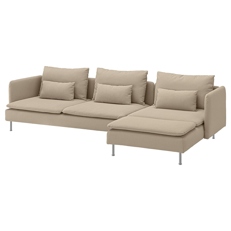 SÖDERHAMN 4-seat sofa, with chaise longue/Kelinge beige, 291 cm