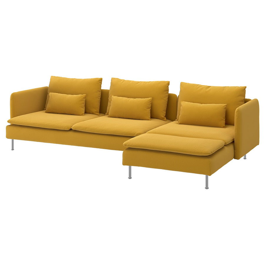 SÖDERHAMN 4-seat sofa, with chaise longue/Kelinge dark yellow, 291 cm