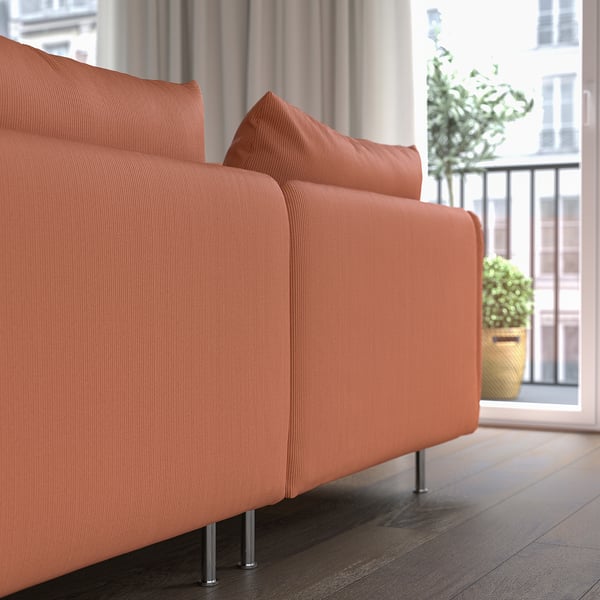 SÖDERHAMN 4-seat sofa with chaise longue, Kelinge rust, 291 cm