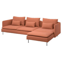SÖDERHAMN 4-seat sofa with chaise longue, Kelinge rust, 291 cm