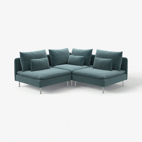 SÖDERHAMN corner sofa, 3-seat, Alhamn dark grey-blue