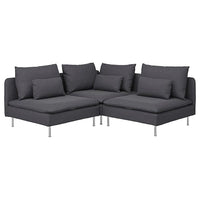SÖDERHAMN corner sofa, 3-seat, Gunnared medium grey, 192x14x99 cm