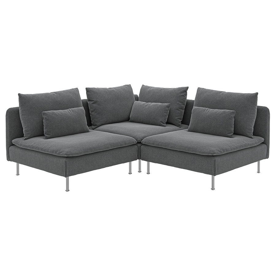 SÖDERHAMN corner sofa, 3-seat, Johanneshov dark grey