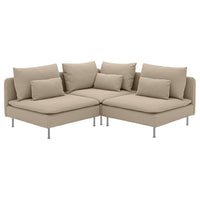 SÖDERHAMN corner sofa, 3-seat, Kelinge beige