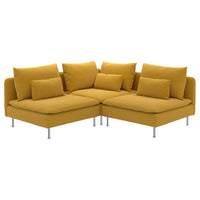 SÖDERHAMN corner sofa, 3-seat, Kelinge dark yellow