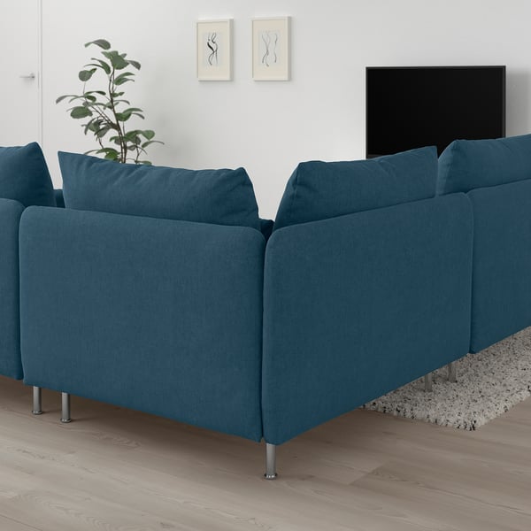 SÖDERHAMN corner sofa, 3-seat, Tallmyra blue, 192x14x99 cm