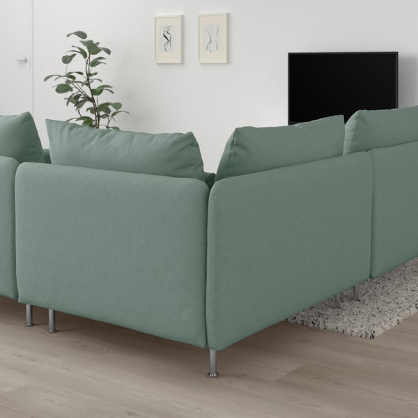 SÖDERHAMN corner sofa, 3-seat, Tallmyra light green, 192x14x99 cm