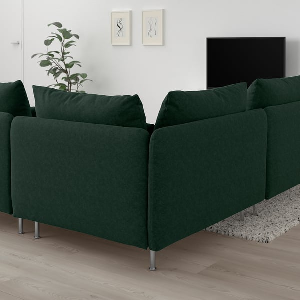 SÖDERHAMN corner sofa, 3-seat, Tallmyra dark green, 192x14x99 cm