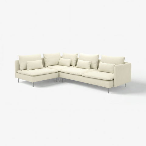 SÖDERHAMN corner sofa, 4-seat, with open end/Johanneshov off-white