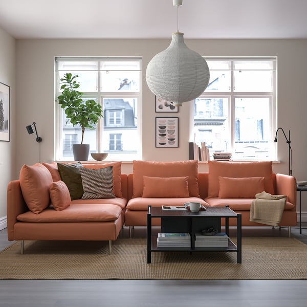 SÖDERHAMN corner sofa, 4-seat, with open end/Kelinge rust, 6x14x99 cm