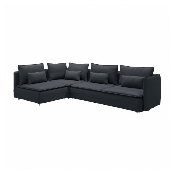 SÖDERHAMN corner sofa, 4-seat, with open end/Knäbäck anthracite, 6x14x99 cm