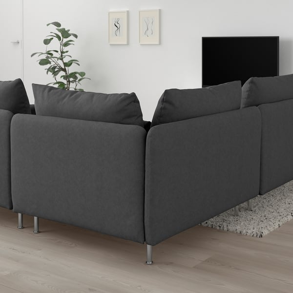 SÖDERHAMN corner sofa, 4-seat, with open end/Tallmyra medium grey, 6x14x99 cm