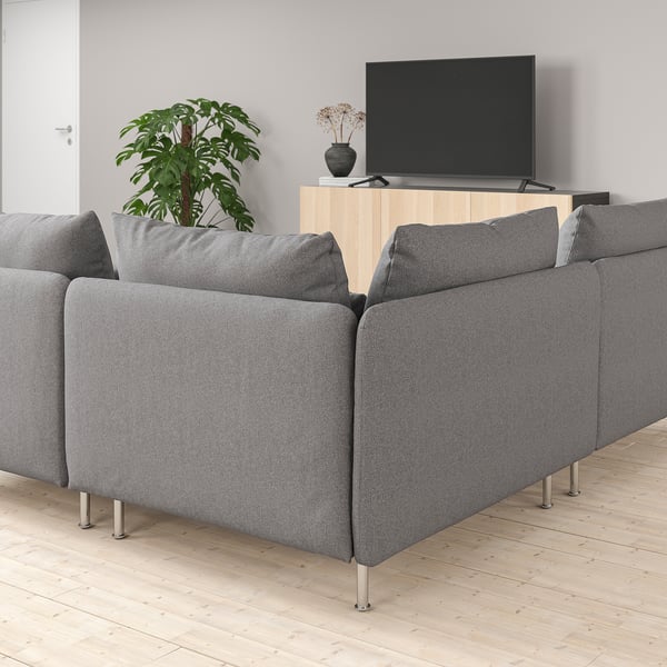 SÖDERHAMN corner sofa, 4-seat, with open end/Tonerud grey, 6x14x99 cm