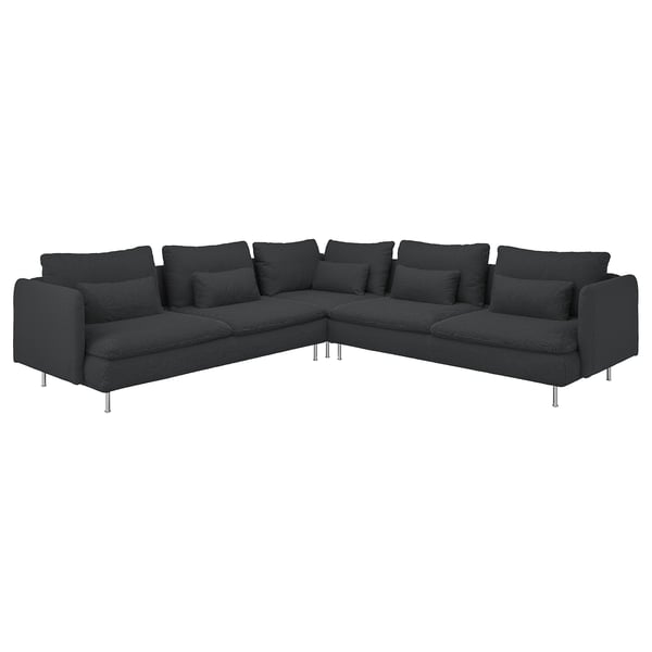 SÖDERHAMN corner sofa, 6-seat, Fridtuna dark grey, 291x14x99 cm