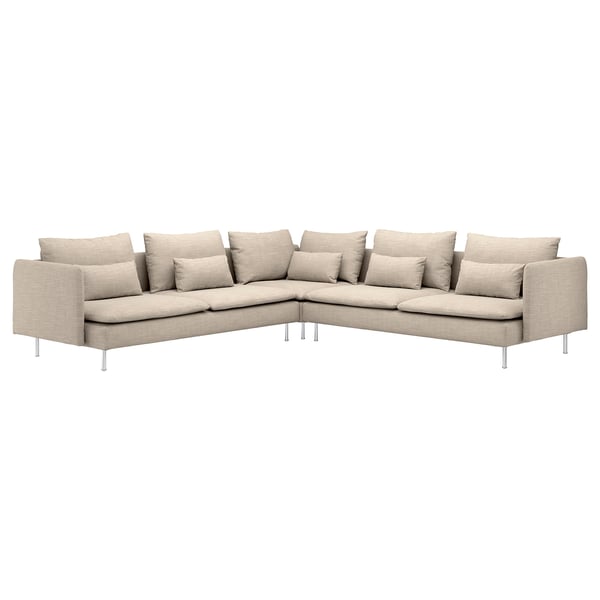SÖDERHAMN corner sofa, 6-seat, Hillared beige, 291x14x99 cm