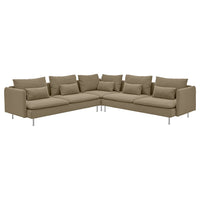SÖDERHAMN corner sofa, 6-seat, Johanneshov brown-beige