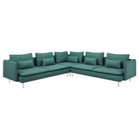 SÖDERHAMN corner sofa, 6-seat, Kelinge grey-turquoise, 291x14x99 cm