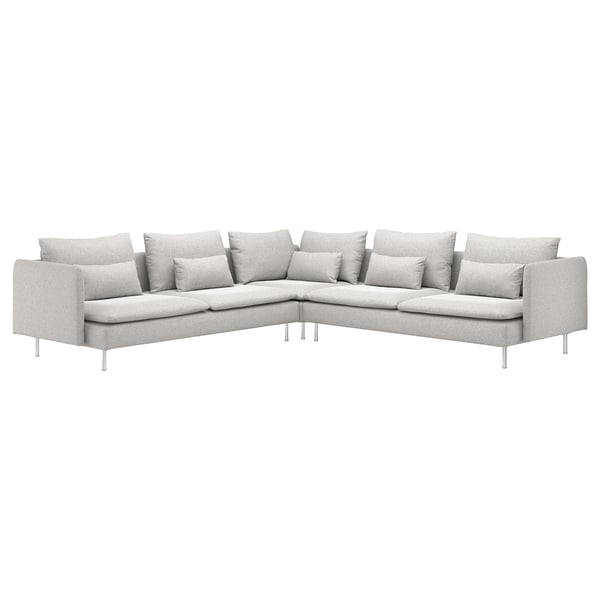 SÖDERHAMN corner sofa, 6-seat, Tallmyra white/black, 291x14x99 cm