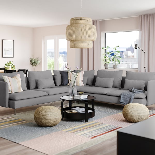 SÖDERHAMN corner sofa, 6-seat, Tonerud grey, 291x14x99 cm