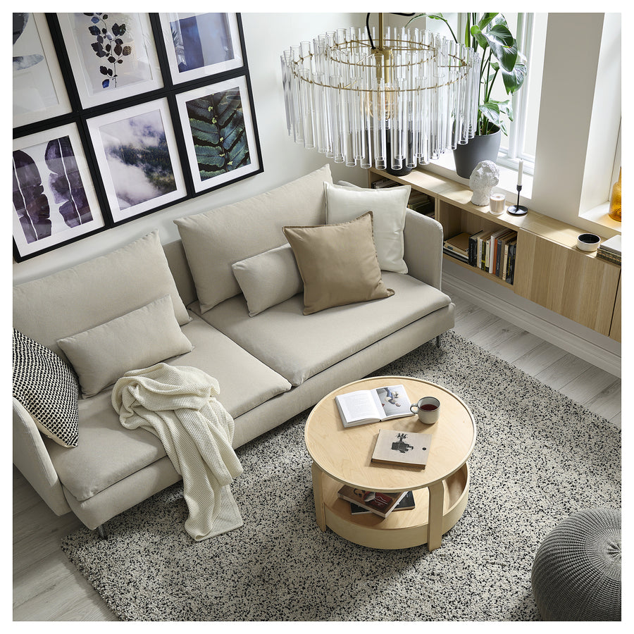 SÖDERHAMN 3-seat sofa-bed, Fridtuna light beige, 226x83x99 cm