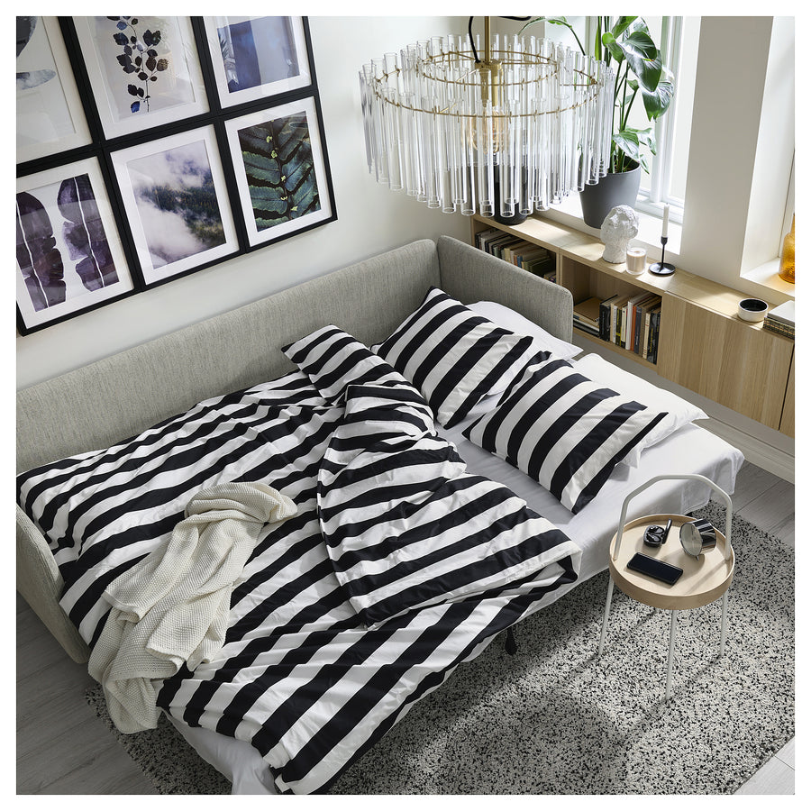 SÖDERHAMN 3-seat sofa-bed, Viarp beige/brown, 226x83x99 cm