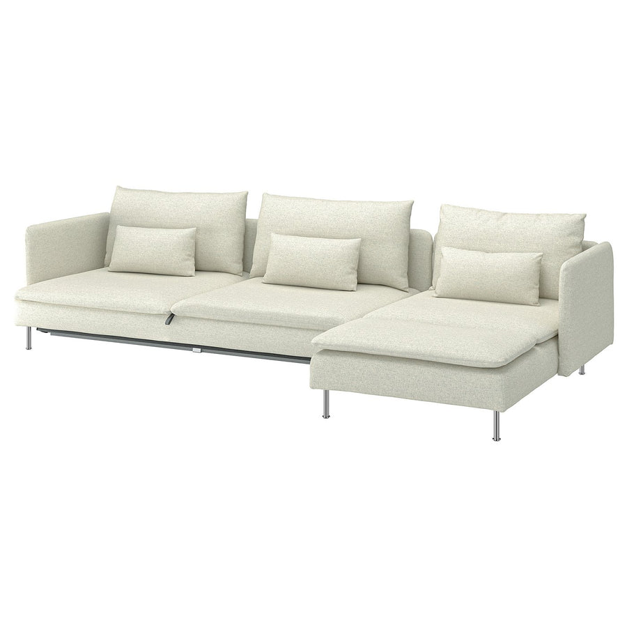 SÖDERHAMN 4-seat sofa-bed, with chaise longue/Gunnared beige