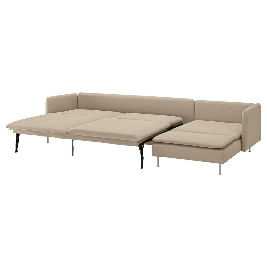 SÖDERHAMN 4-seat sofa-bed, with chaise longue/Kelinge beige