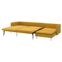 SÖDERHAMN 4-seat sofa-bed, with chaise longue/Kelinge dark yellow